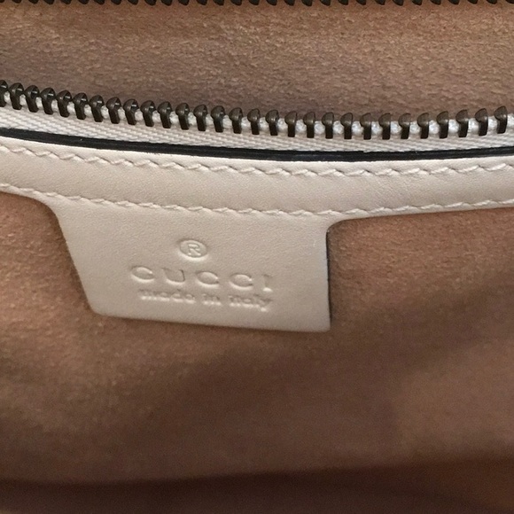 GUCCI Marmont GG White Leather Shoulder Bag 453569 - Picture 5 of 6